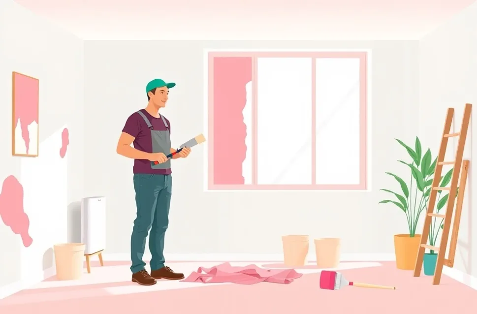 Intérieur rénové après travaux de peinture à Guérande