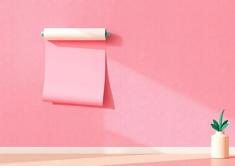 Pose de papier peint, rouleau et brosse à maroufler